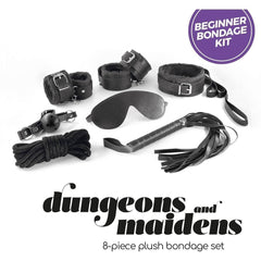 Kit Crushious BDSM Dungeos & Maidens Preto Set 8 peças  Crushious   