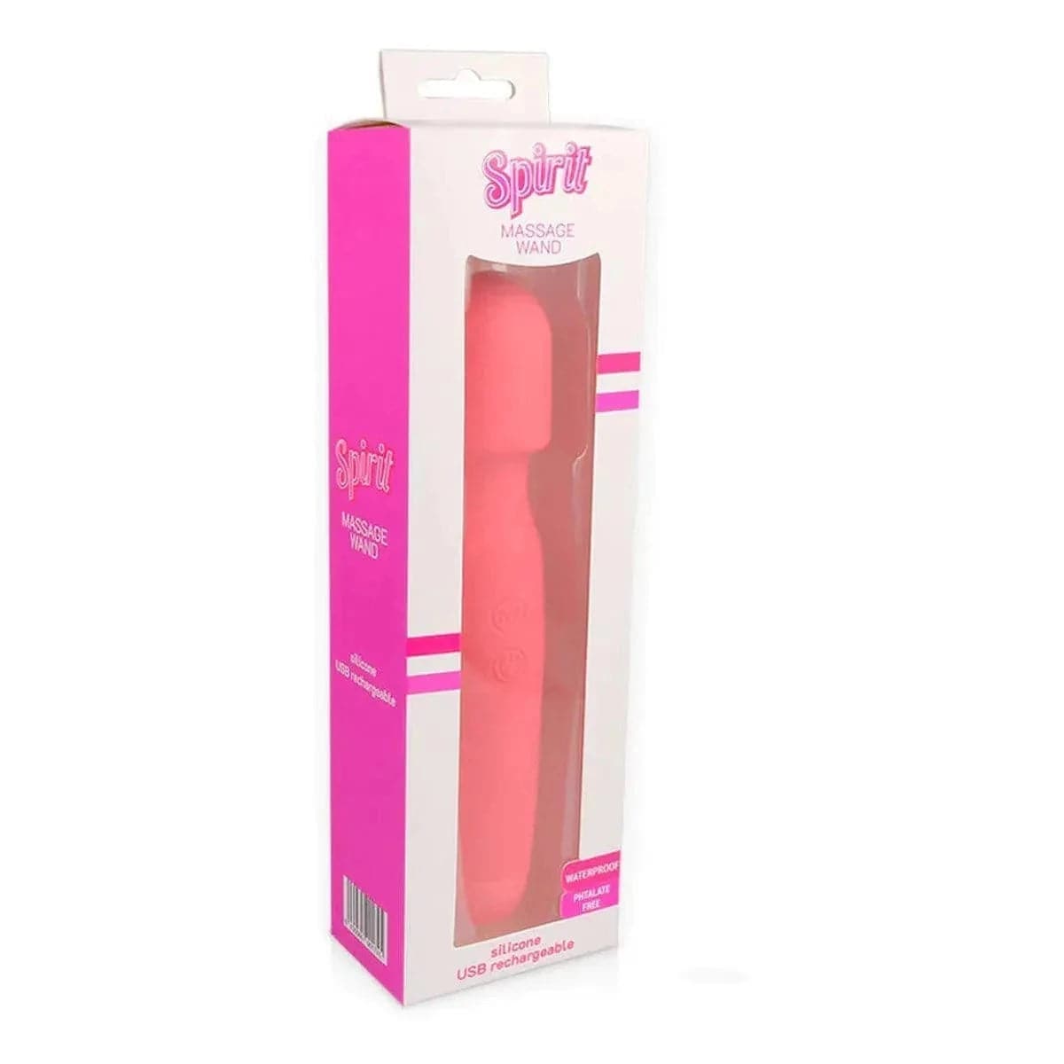 Massajador Spirit Rosa USB, 21cm Ø4cm, 8vibrações  Spirit   