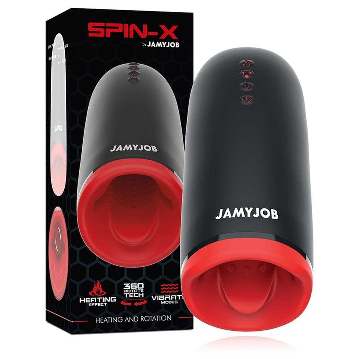 Masturbador Automático Spin-X Rotação 360º, Calor e Vibração JamyJob - Pérola SexShop