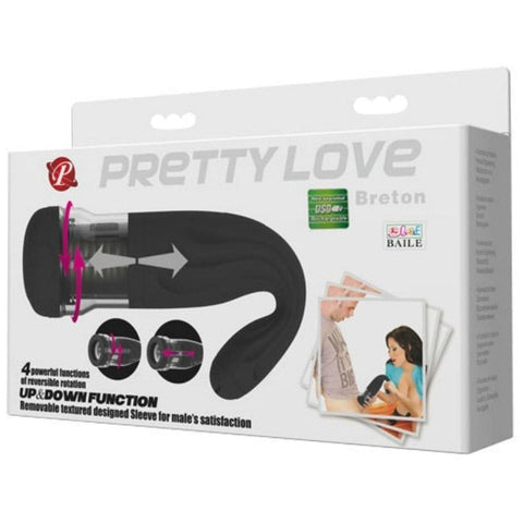 Masturbador Breton com Rotação e Sobe / Desce USB, 27.3cm  Pretty Love   