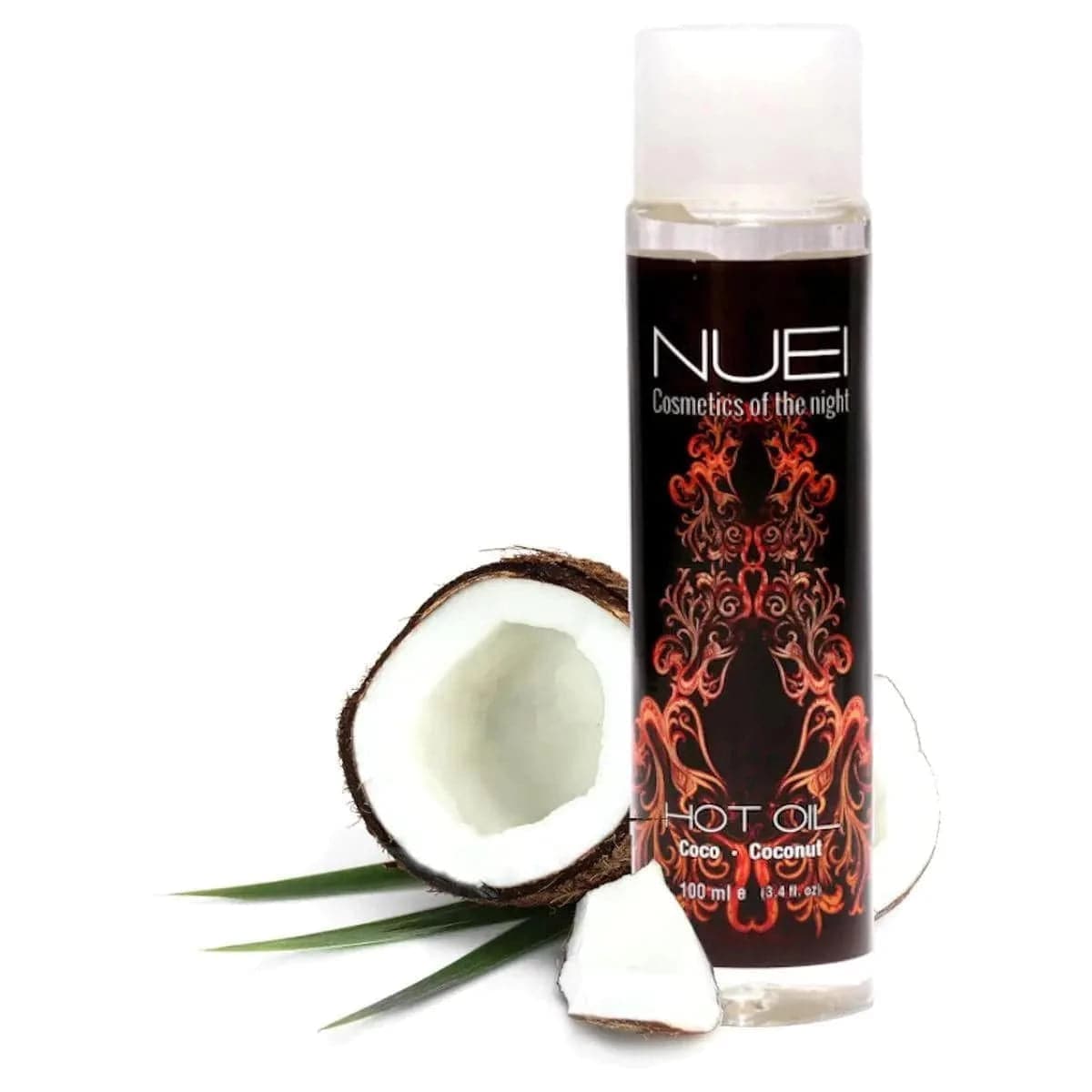 Óleo Massagem Nuei, Comestível e efeito Calor Coco 100ml  Nuei   