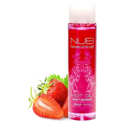 Óleo de Massagem Nuei Morango 100ml - Efeito de Calor Comestível  Nuei   