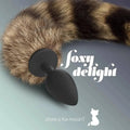 Plug Anal com Cauda Foxy Delight Silicone Preto, 6.7cm Ø2.5cm  Crushious   