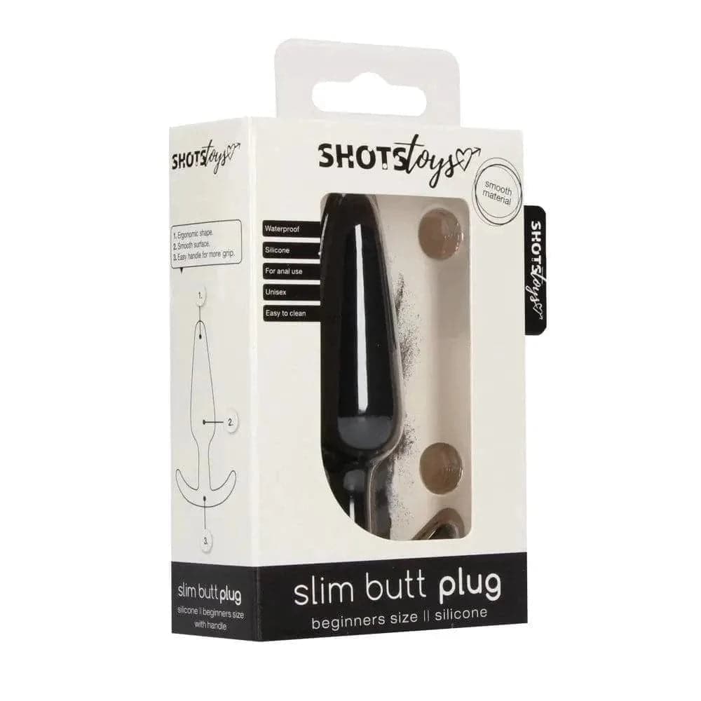 Plug Anal Pequeno Slim Preto, 8cm Ø2.2cm  Shots Toys   