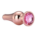 Plug de Metal GLEAMING LOVE Gold Cónico Médio, Brilhante Rosa, 11cm Ø3.4cm  Dream Toys   