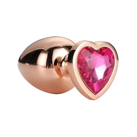 Plug de Metal GLEAMING LOVE Gold Grande, Brilhante Rosa, 9.5cm Ø4.3cm  Dream Toys   