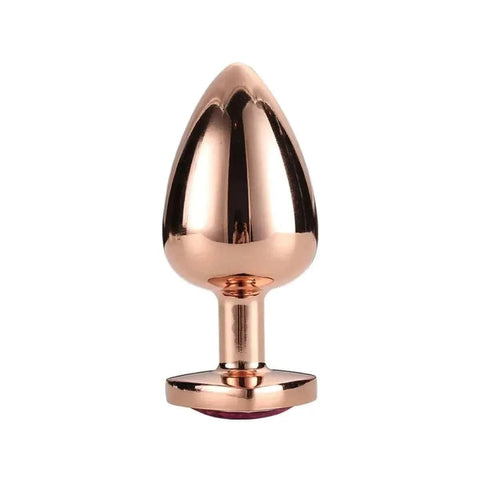 Plug de Metal GLEAMING LOVE Gold Grande, Brilhante Rosa, 9.5cm Ø4.3cm  Dream Toys   