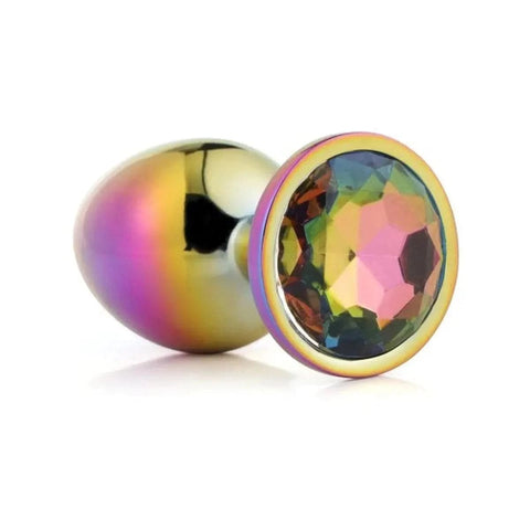 Plug de Metal GLEAMING LOVE Multicolour Grande, Brilhante Multicolour, 9.5cm Ø4.3cm  Dream Toys   