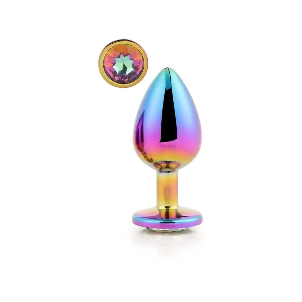 Plug de Metal GLEAMING LOVE Multicolour Grande, Brilhante Multicolour, 9.5cm Ø4.3cm  Dream Toys   