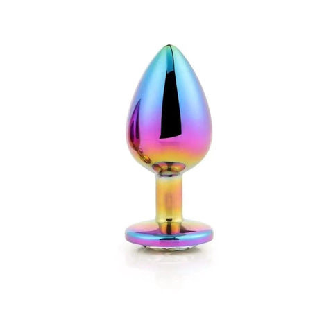 Plug de Metal GLEAMING LOVE Multicolour Grande, Brilhante Multicolour, 9.5cm Ø4.3cm  Dream Toys   