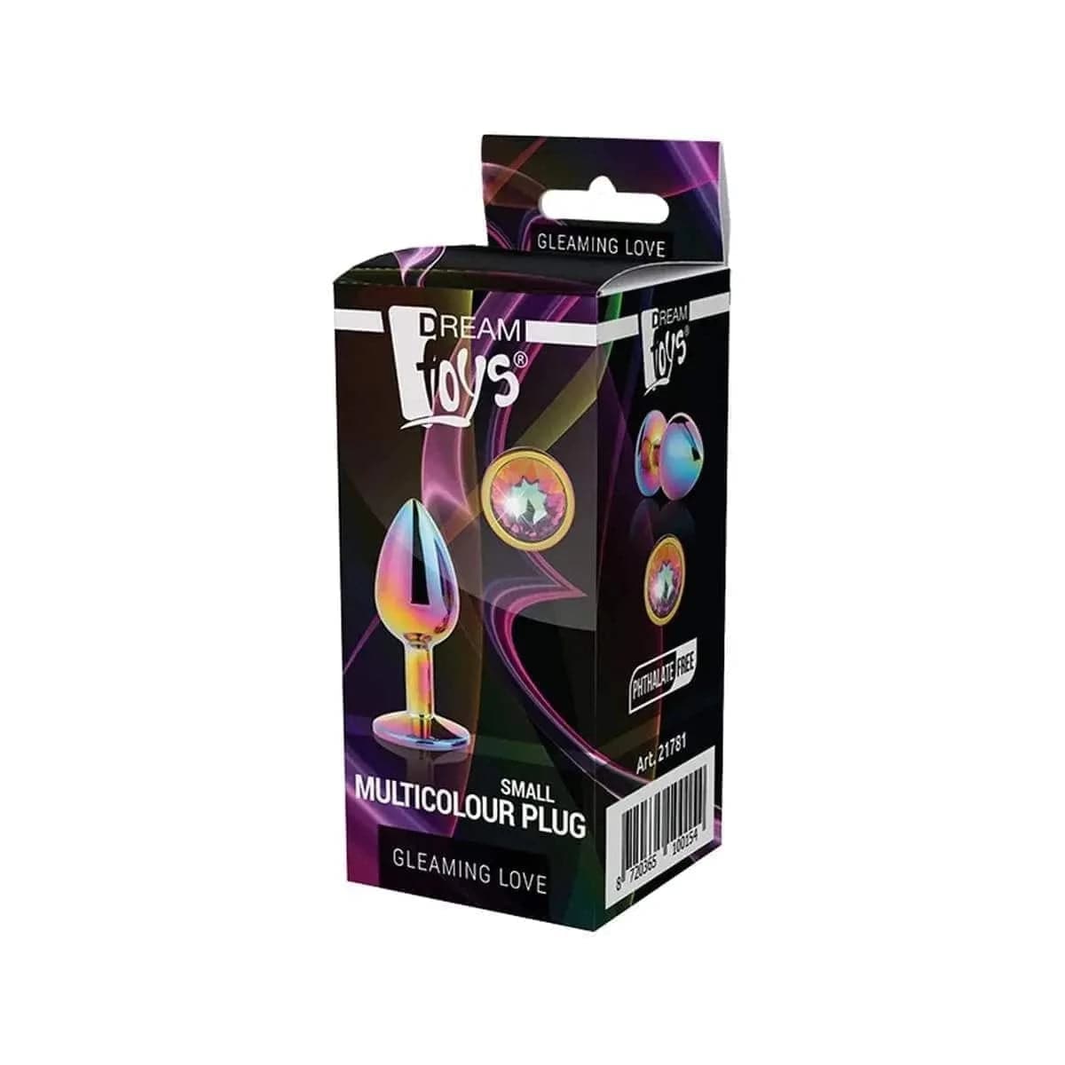Plug de Metal GLEAMING LOVE Multicolour Pequeno, Brilhante Multicolour, 7.1cm Ø2.7cm  Dream Toys   
