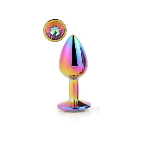 Plug de Metal GLEAMING LOVE Multicolour Pequeno, Brilhante Multicolour, 7.1cm Ø2.7cm  Dream Toys   