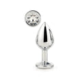 Plug de Metal GLEAMING LOVE Prateado Grande, Brilhante Transparente, 9.5cm Ø4.3cm  Dream Toys   