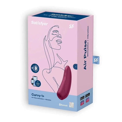 SATISFYER Vibrador de Sucção Curvy 1+ Vermelho, Controlado por Smartphone (video)  Satisfyer   