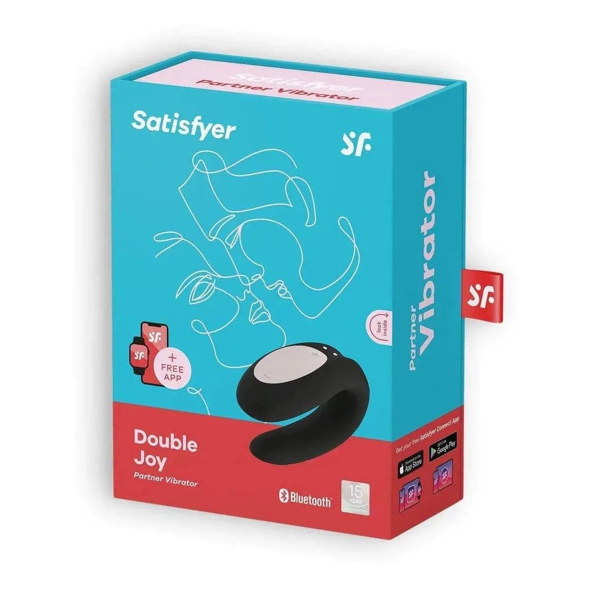 SATISFYER Vibrador Double Joy Preto, Controlado por Smartphone (video)  Satisfyer   
