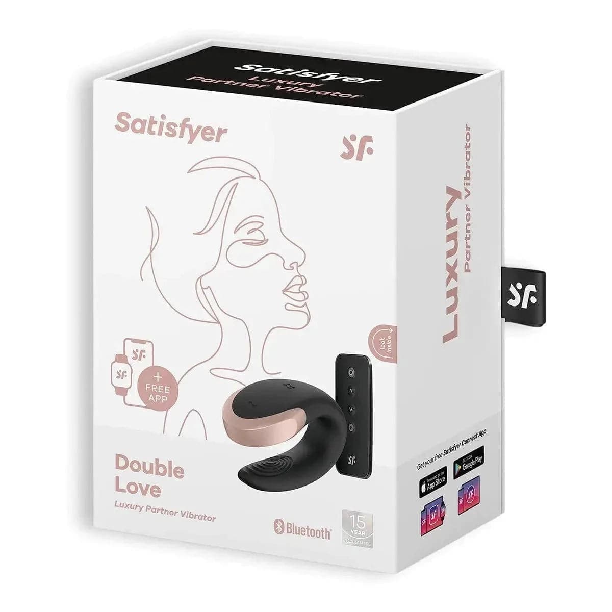 SATISFYER Vibrador Double Love Preto, Controlado por Smartphone e Comando - Pérola SexShop