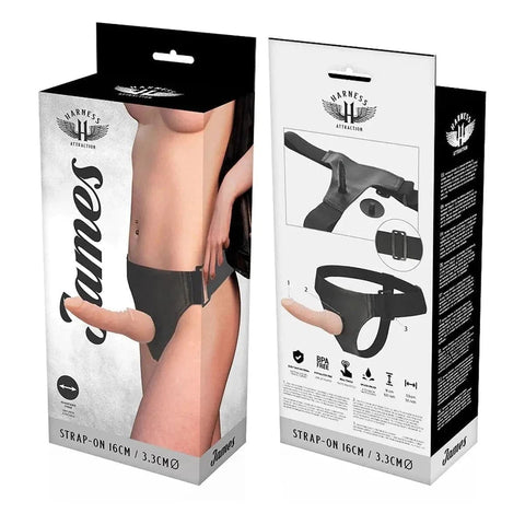 Strap-on Attraction James Cyberskin, 16.5cm Ø4.5cm  Harness Attraction   