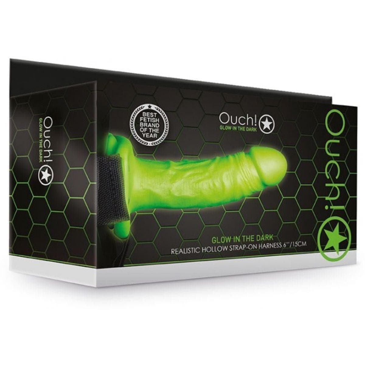 Strap-on Oco Ouch!, Fluorescente 18cm Ø4cm  Ouch!   