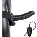 Strap-on Oco RealRock com Testiculos e Vibração, Preto 18cm Ø4cm  RealRock   