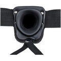 Strap-on Oco RealRock com Testiculos e Vibração, Preto 18cm Ø4cm  RealRock   