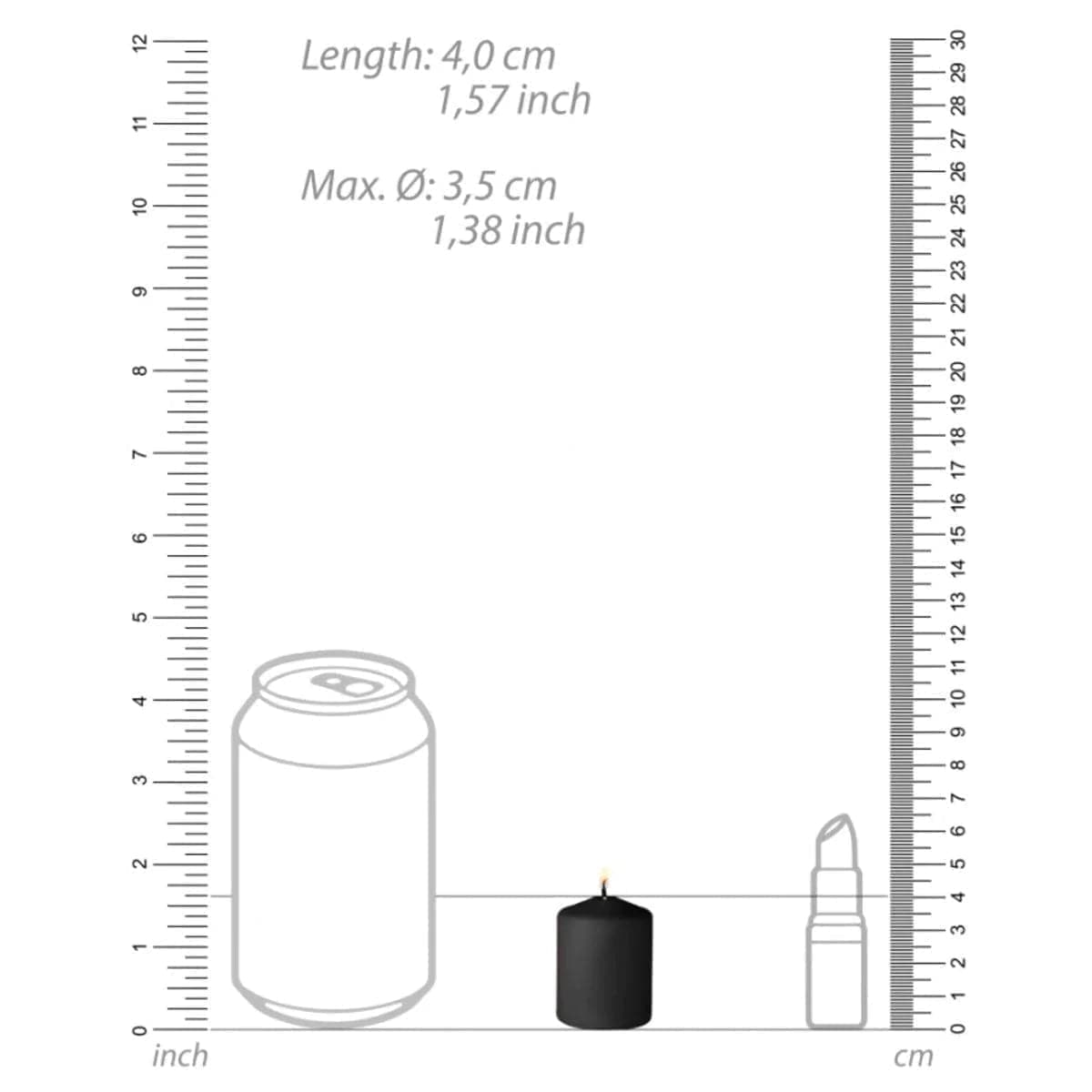 Vela de Sadomaso de Baixa Temperatura, 4 mini-velas Preto, 4cm Ø3.5cm - Pérola SexShop