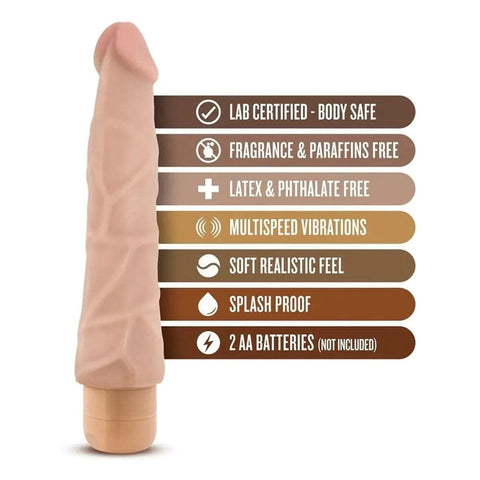 Vibrador Dr. Skin Vibe 1 Branco, 23cm Ø4.5cm, vibração regulável  Blush Novelties   