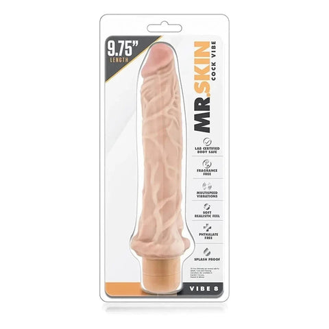 Vibrador Dr. Skin Vibe 8 Branco, 25cm Ø4.5cm, vibração regulável  Blush Novelties   