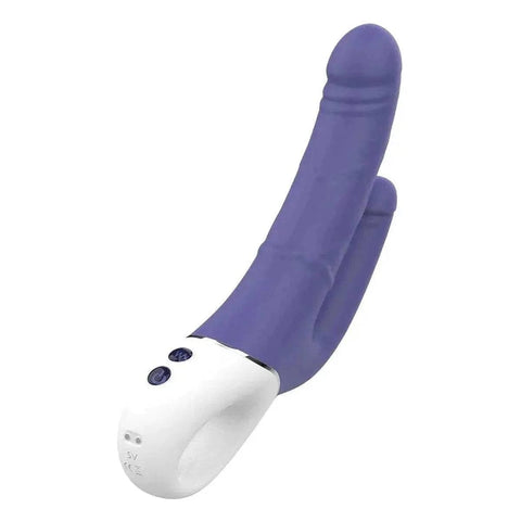 Vibrador Duplo Vibes of Love Azul USB, 23cm Ø3.5cm, 9+9vibrações  Dream Toys   