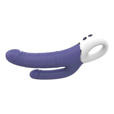 Vibrador Duplo Vibes of Love Azul USB, 23cm Ø3.5cm, 9+9vibrações  Dream Toys   