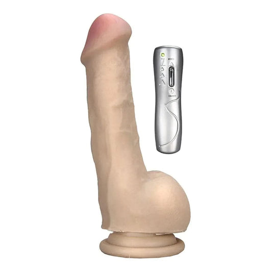 Vibrador RealStuff Branco, 19.5cm Ø4cm, 7vibrações - Pérola SexShop
