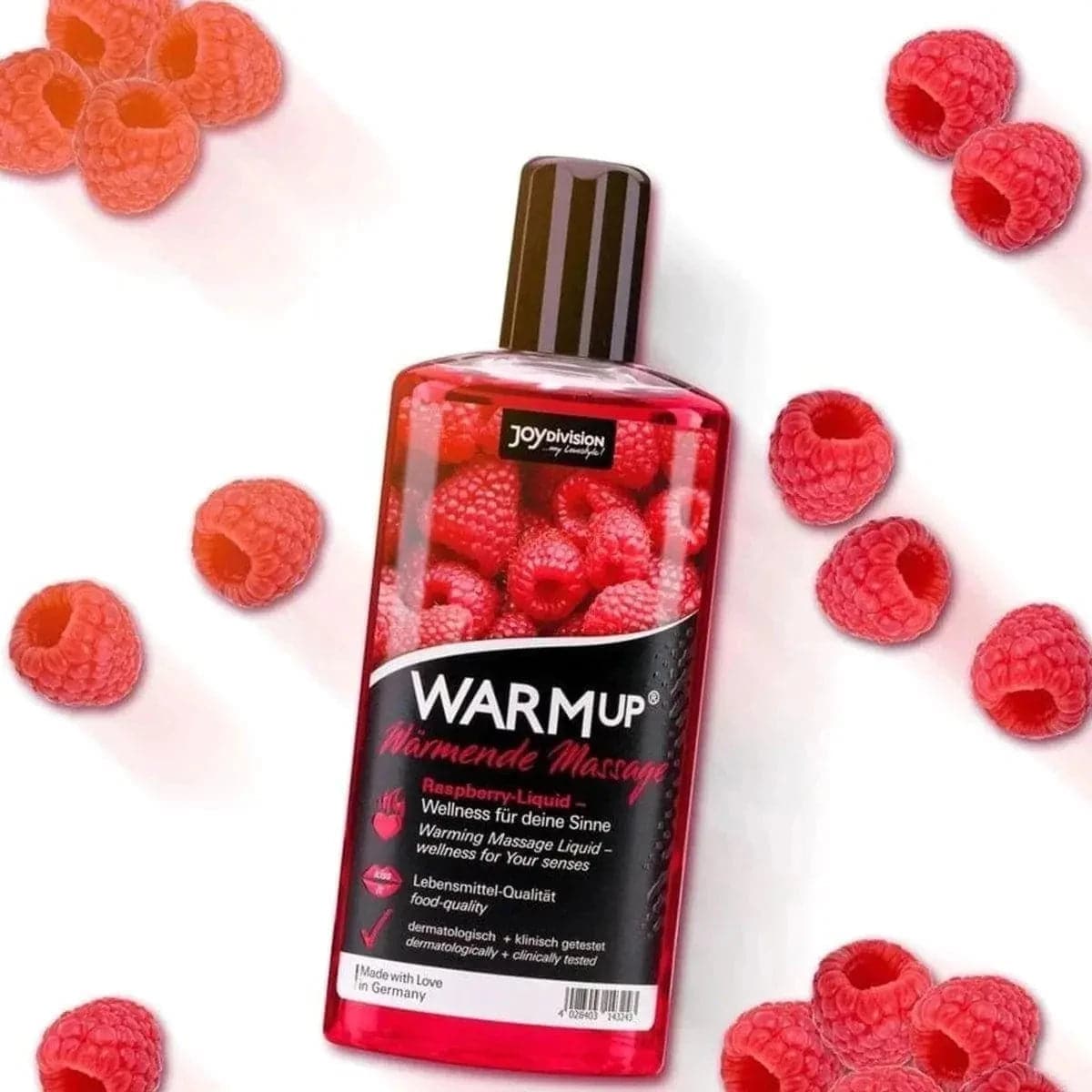 WARMup - Óleo Massagem Comestível Framboesa 150ml - Aquecimento e Aroma de Fruta