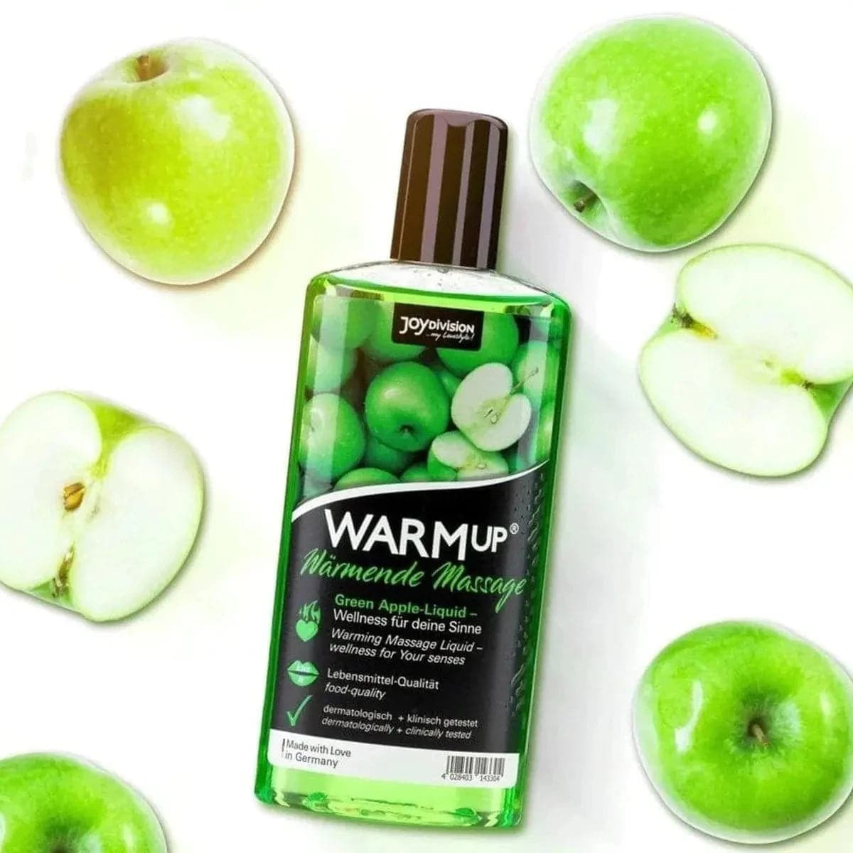 WARMup – Óleo Massagem Comestível Maça Verde 150ml - Aquecimento e Aroma de Fruta - Pérola SexShop