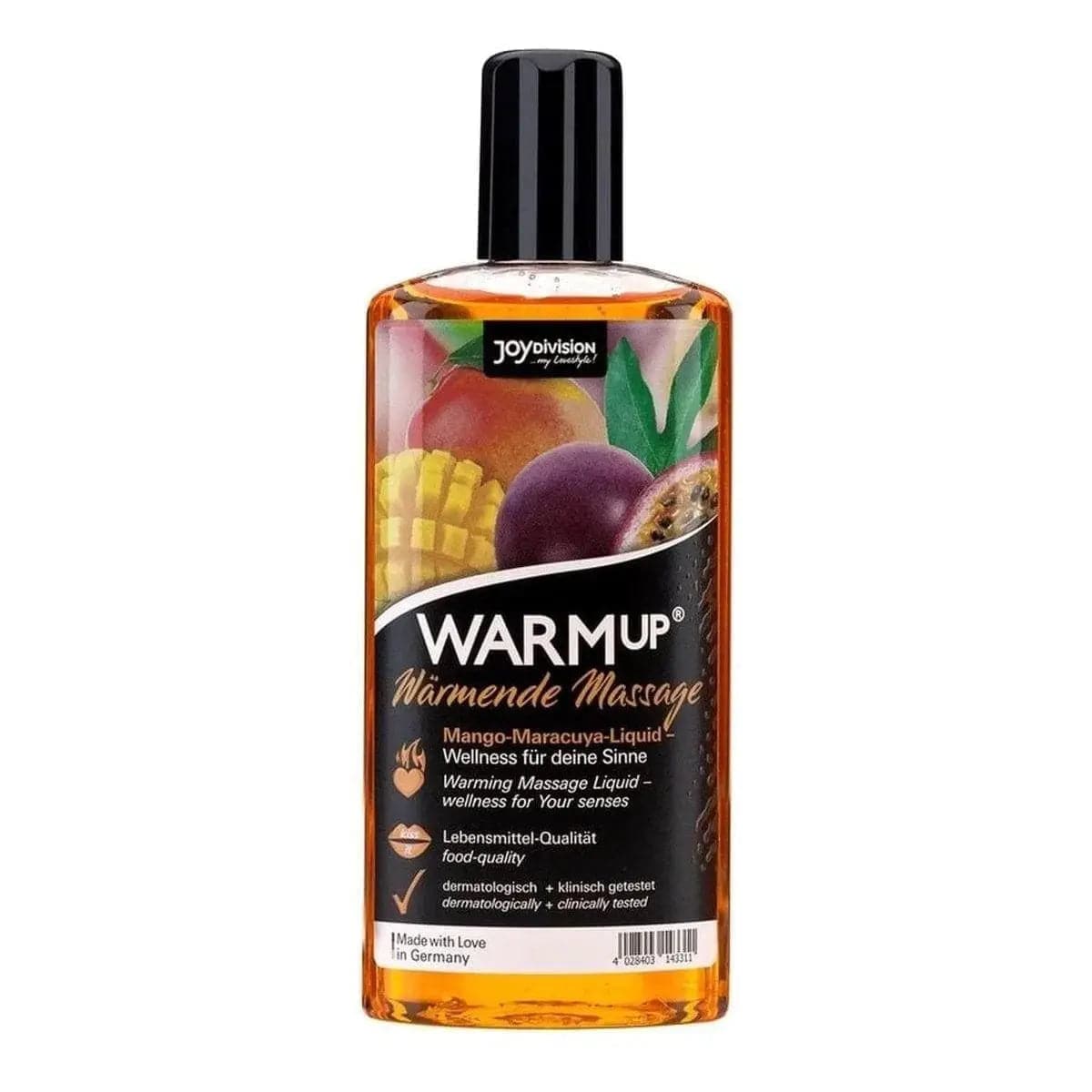 WARMup – Óleo Massagem Comestível Manga e Maracujá 150ml - Aquecimento e Aroma de Fruta