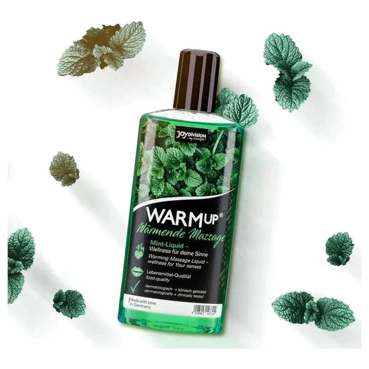 WARMup - Óleo Massagem Comestível Menta 150ml - Aquecimento e Aroma de Fruta - Pérola SexShop