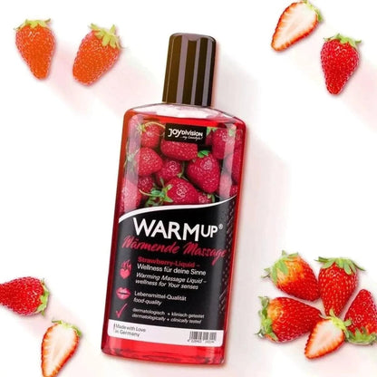 WARMup - Óleo Massagem Comestível Morango 150ml - Aquecimento e Aroma de Fruta - Pérola SexShop